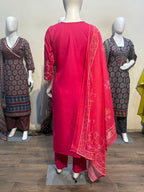 Anaita Pink Readymade Suit with Embroidery Work | Grocsy