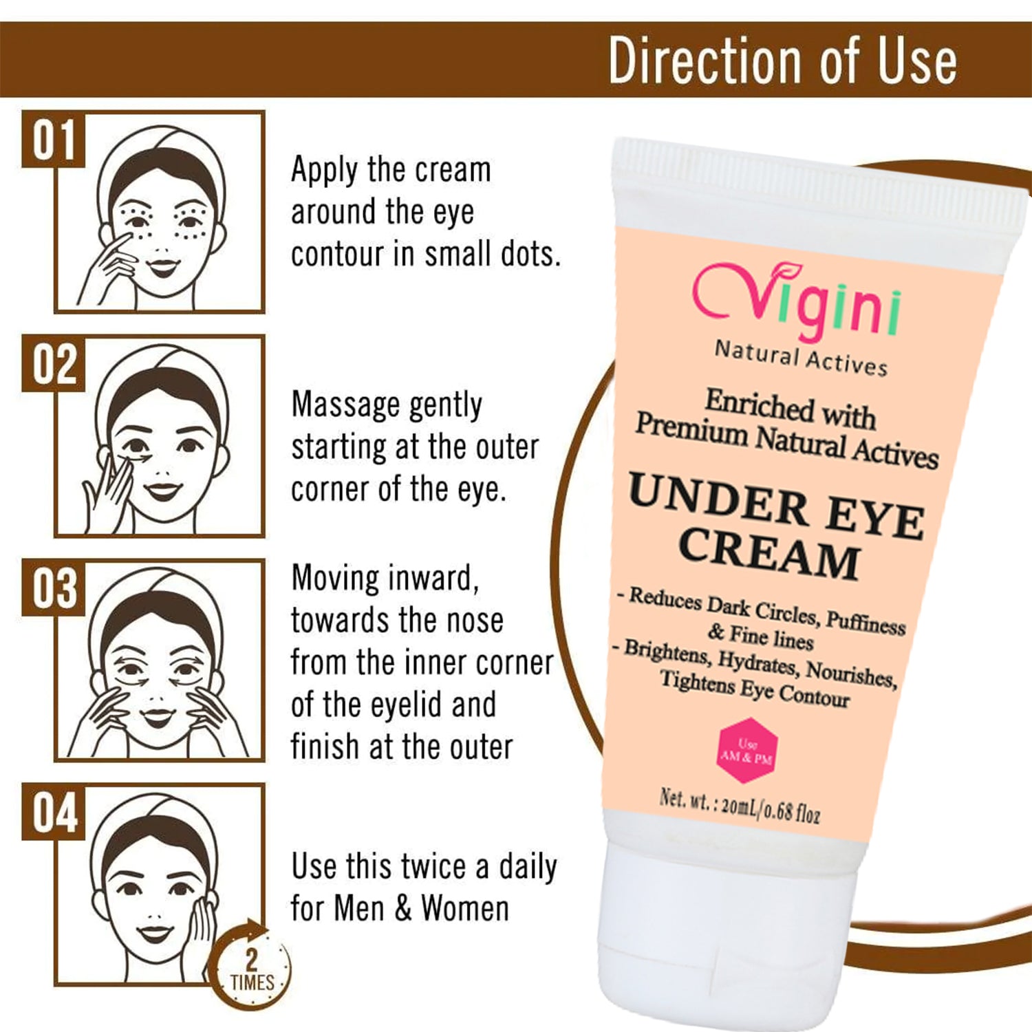 Vigini Under Eye Cream For Dark Circle | Grocsy