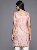 Ahalyaa Square Neck Printed Crepe Tunic With Lace Inserts | Grocsy