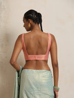trueBrowns Peach Gold Metallic Blouse | Grocsy