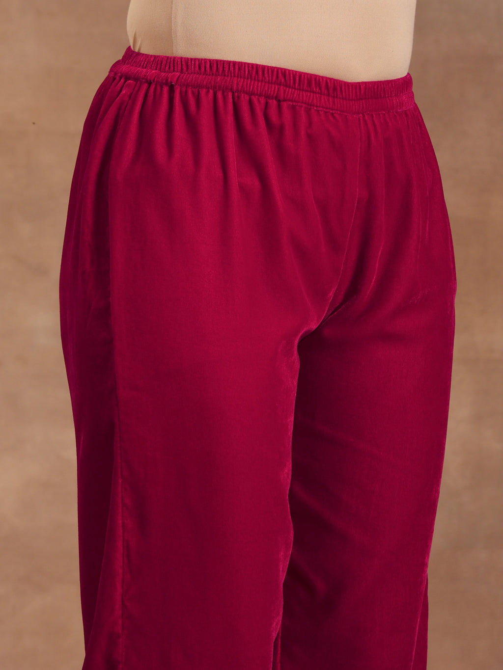 trueBrowns Rani Pink Velvet Pant | Grocsy