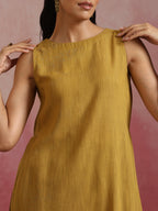 trueBrowns Mustard Cotton Kurta Set | Grocsy