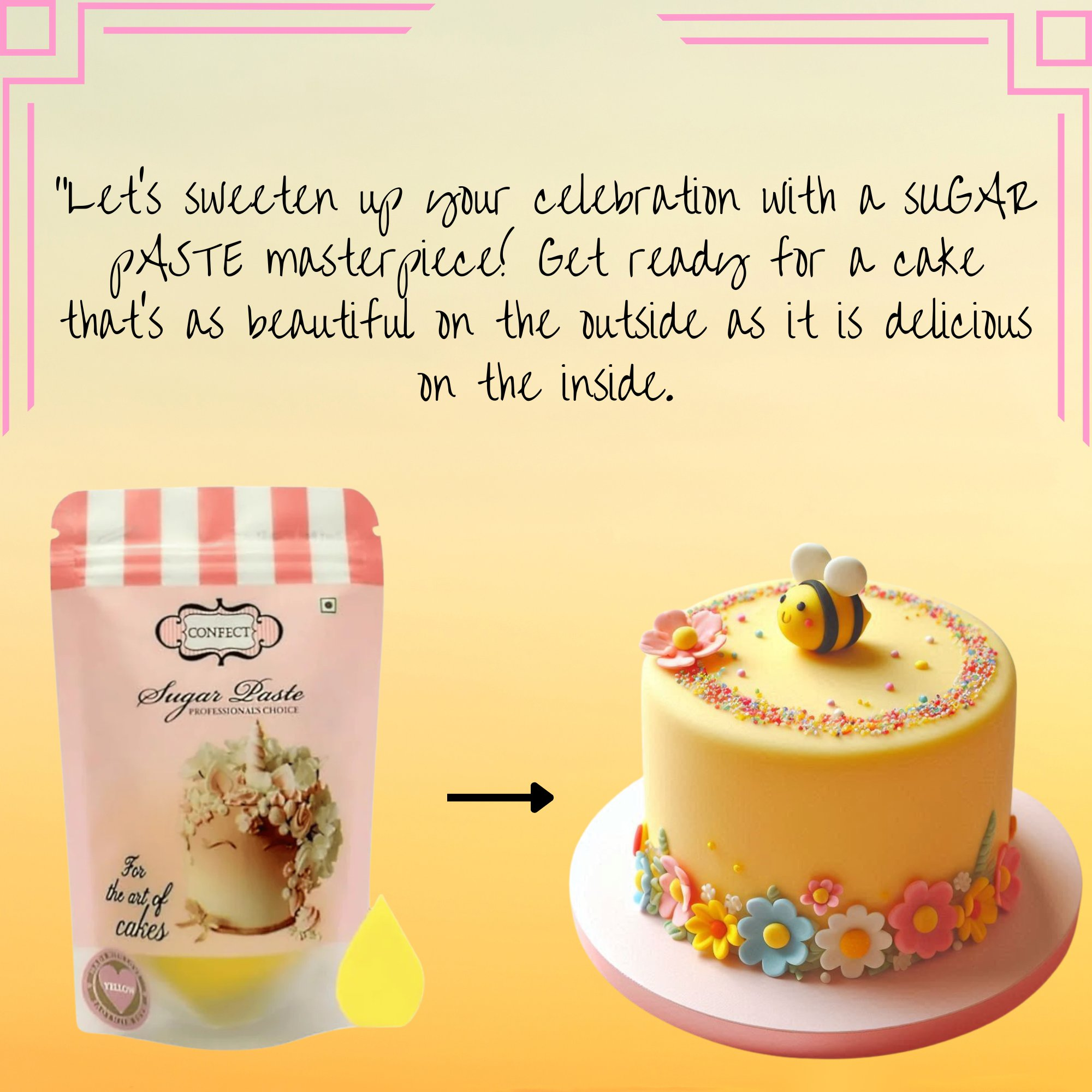 Confect Sunshine Yellow Fondant | Edible Sugarpaste | Grocsy