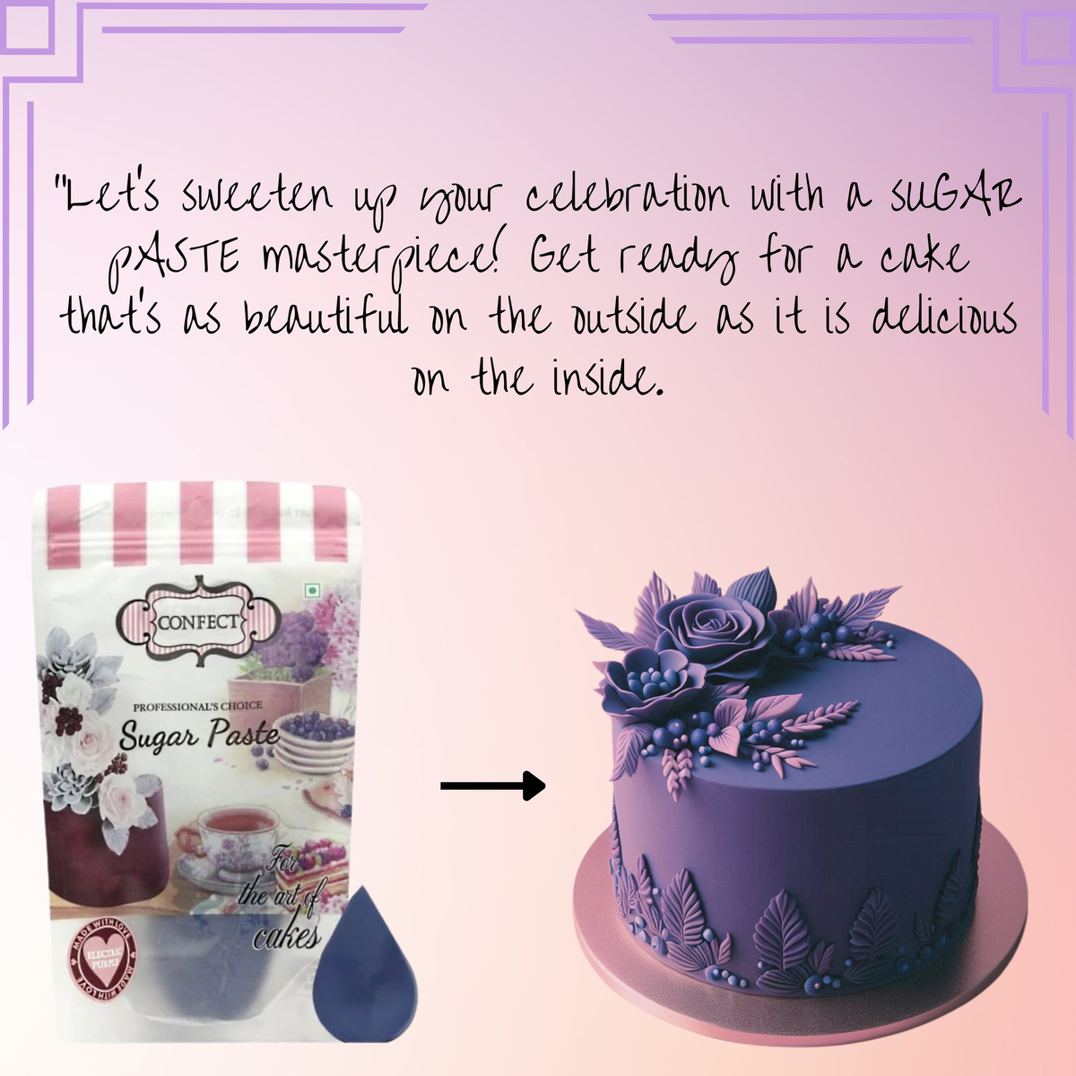 Confect Electric Purple Fondant | Edible Sugarpaste | Grocsy