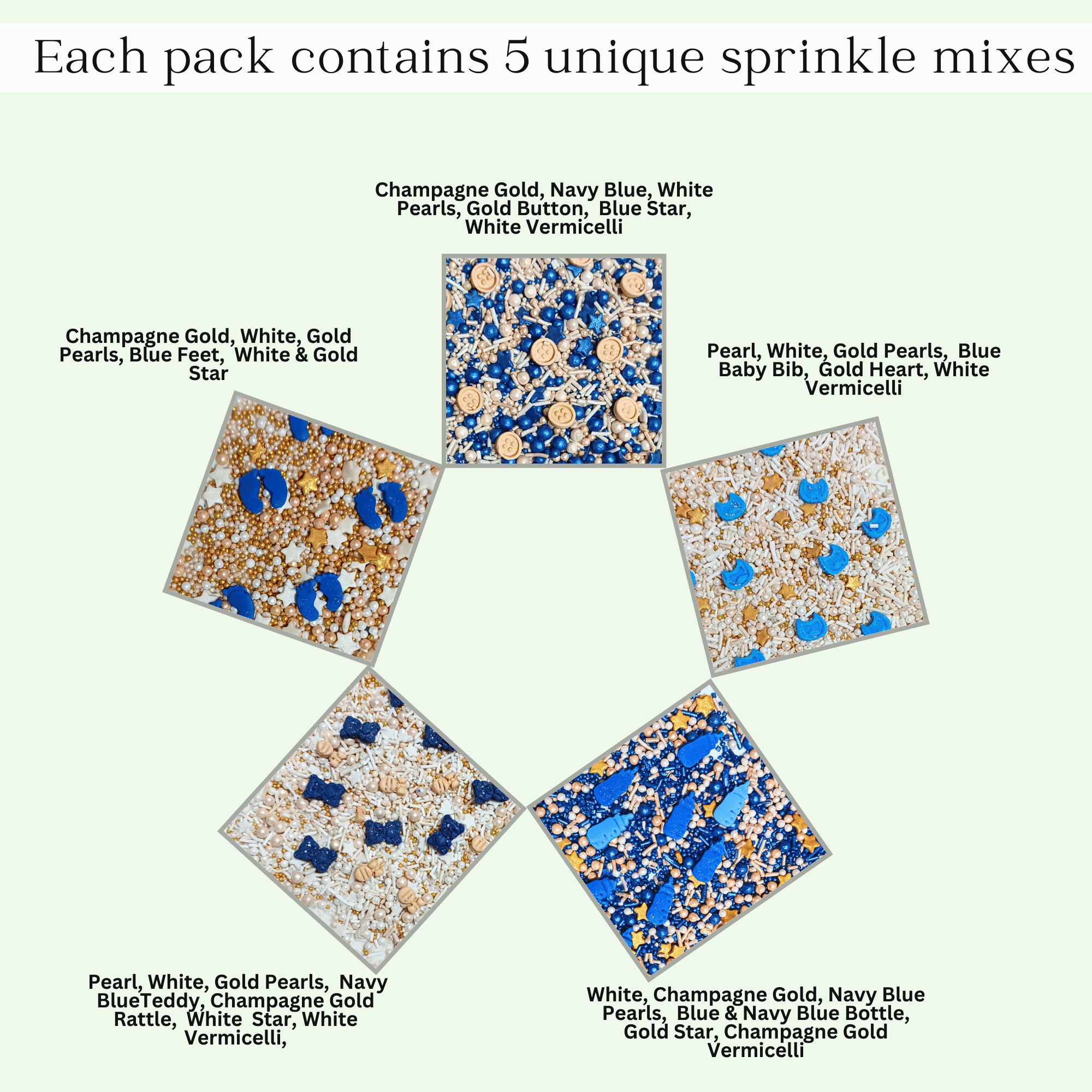 Confect Boys Baby Shower Sprinkles | Gender Reveal Sprinkles | Edible Sprinkles | Grocsy