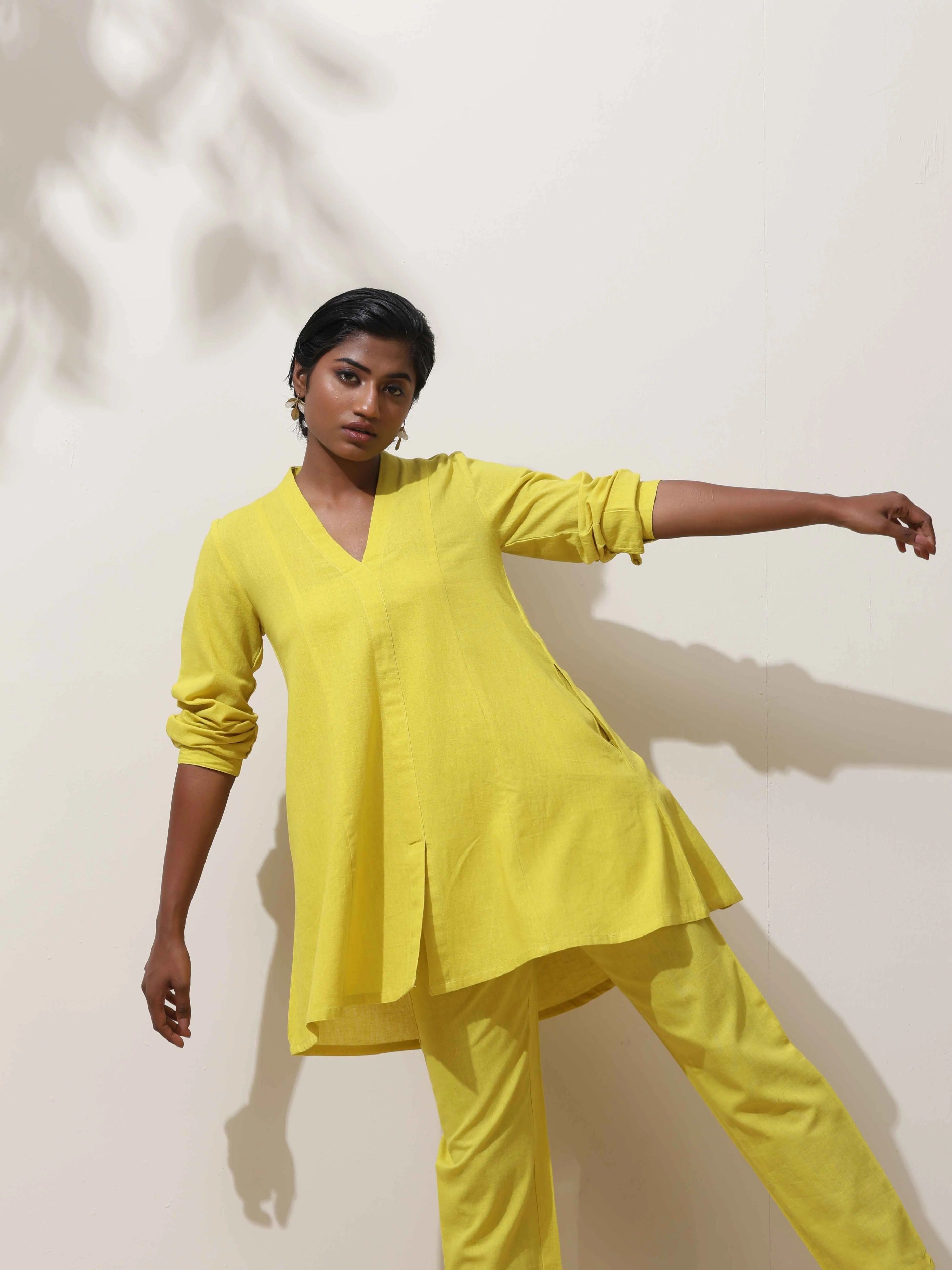 trueBrowns Lime Cotton Linen Co-Ord Set | Grocsy
