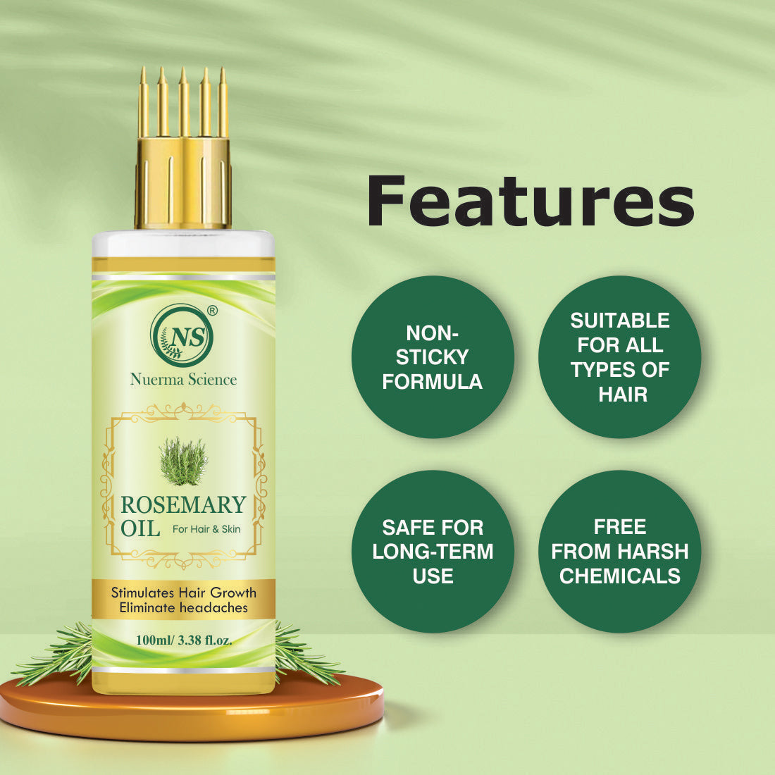 Nuerma Science Rosemary Hair Oil for Anti-Dandruff and Stimulate Hair Growth | Grocsy