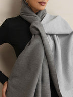 trueBrowns Grey Reversible Woollen Stole | Grocsy