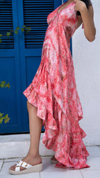 Noroke Vintage Crepe Vintage Printed Long Tiered Maxi Dress - Printed | Grocsy