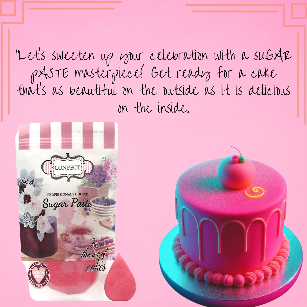 Confect Neon Pink Fondant | Edible Sugarpaste | Grocsy