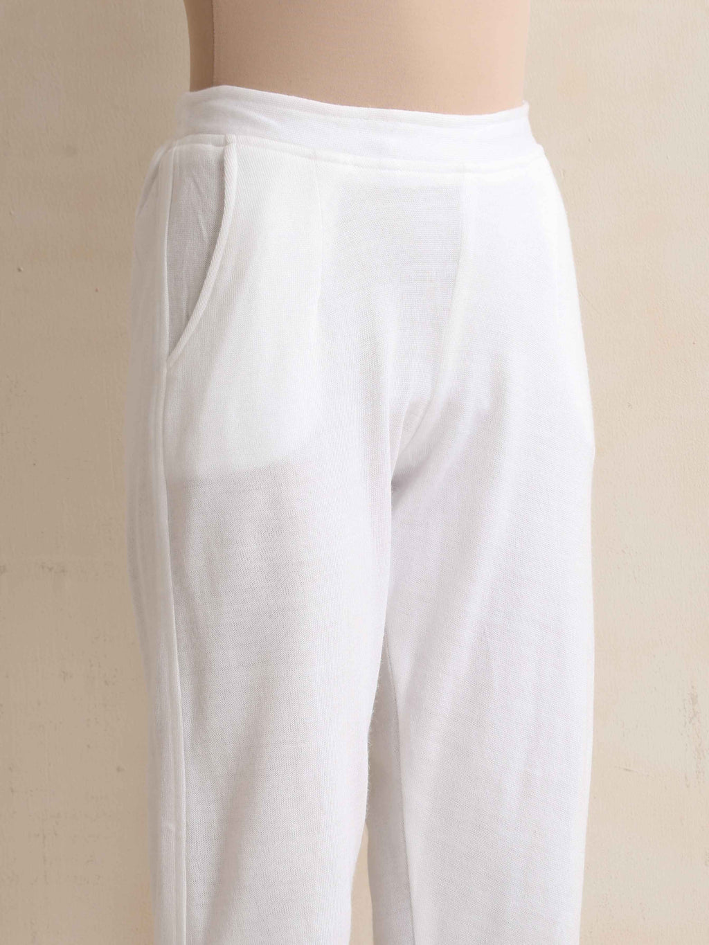 trueBrowns White Woollen Pants | Grocsy