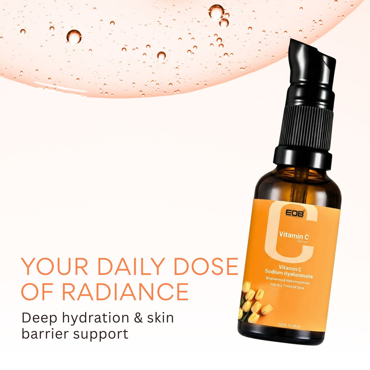 EOB 20% Vitamin C Serum with Hyaluronic Acid Face Serum | Grocsy