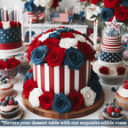 Confect Edible Sugar Roses Cake Toppers - Pack of 12 (02) | Grocsy