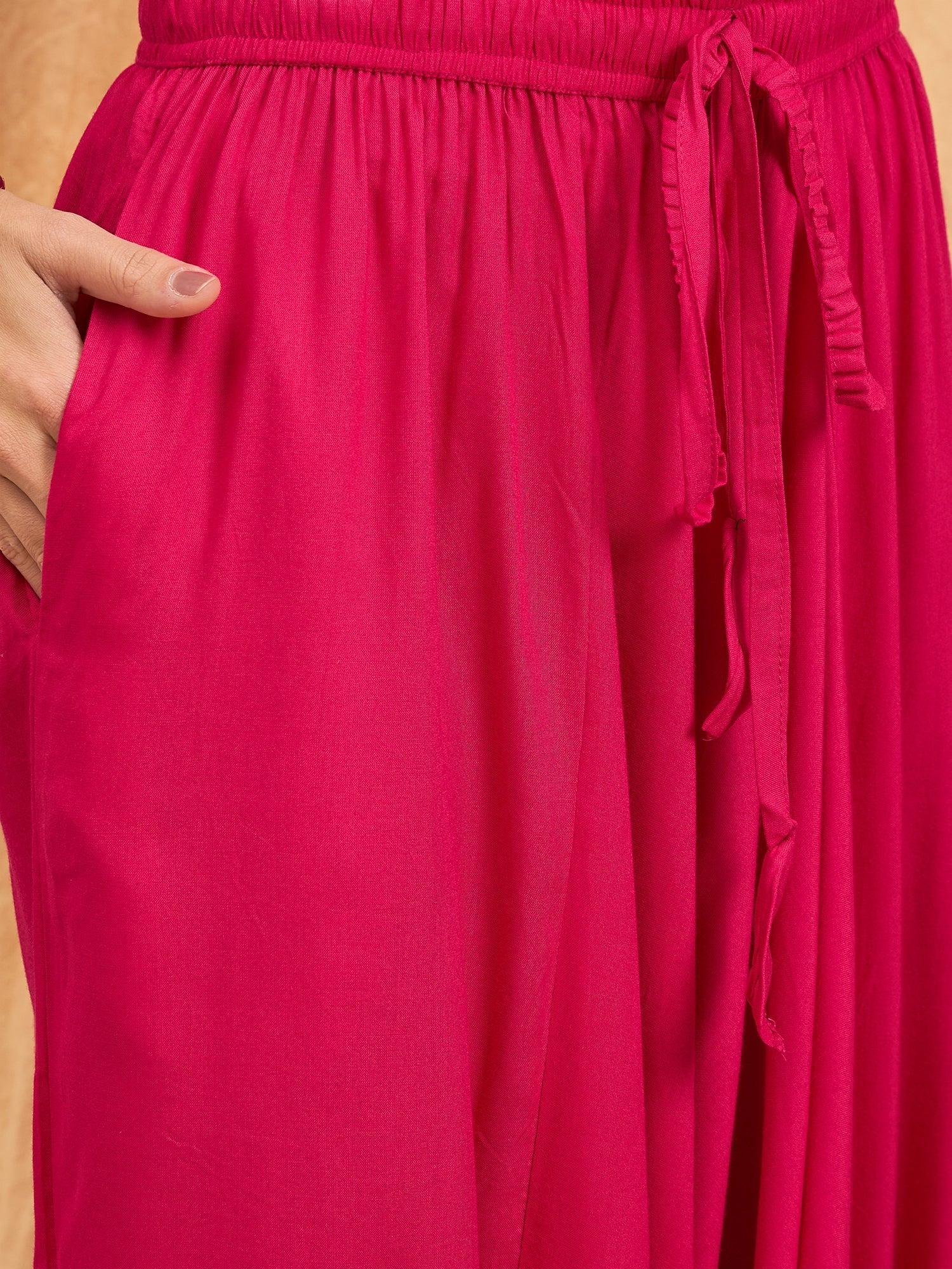 InWeave Fuchsia Solid Harem Pant | Grocsy