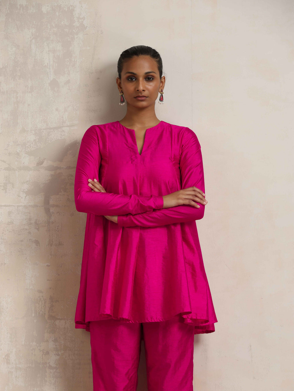 trueBrowns Pink Silk Co-ord Set | Grocsy