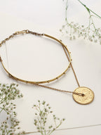 trueBrowns Brass Circular Layererd Necklace | Grocsy