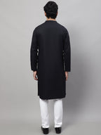 Even Apparels Black Sherwani Kurta With Asymetrical Cut | Grocsy