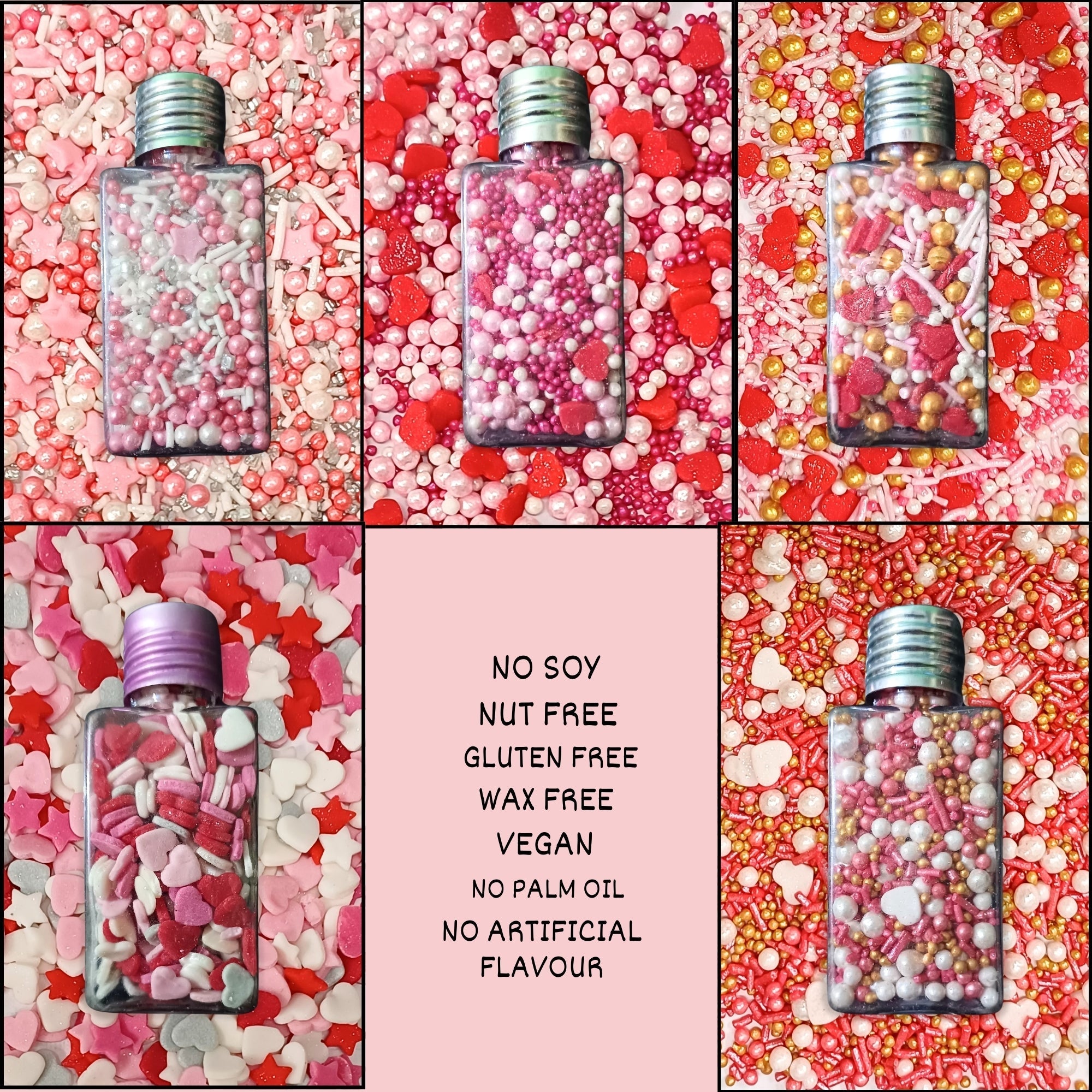 Confect Valentine Sprinkles | 07 Edible Decoration for Baking & Dessert | Grocsy