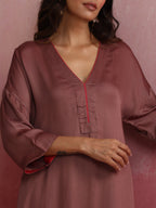 trueBrowns Brown Modal High low Kurta Set | Grocsy