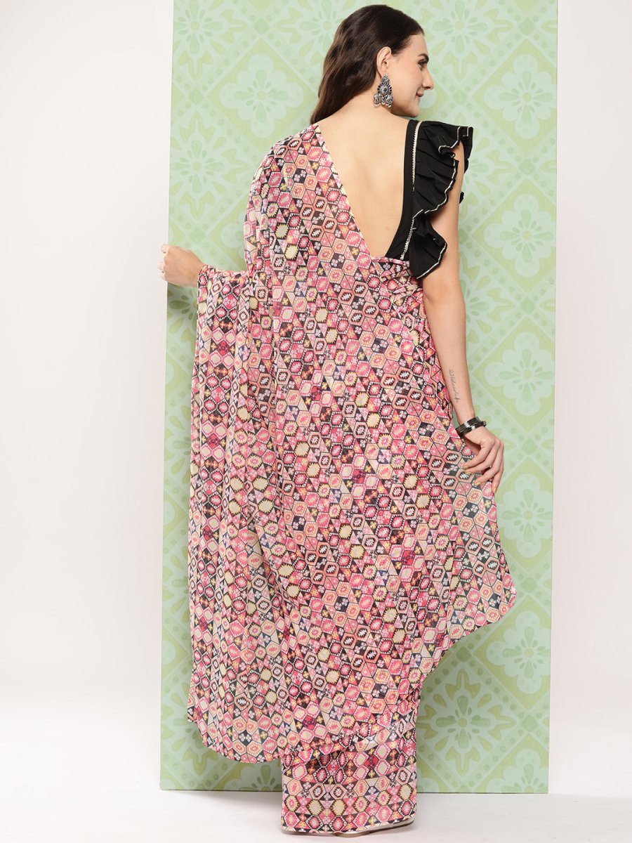 Ahalyaa Poly Chiffon Saree | Grocsy