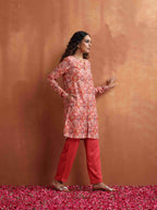 trueBrowns Beige Print Kurta Co-ord Set | Grocsy