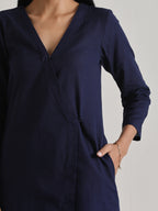 trueBrowns Blue Angrakha Kurta Set | Grocsy
