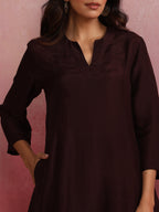 trueBrowns Cola Viscose Silk Kurta Co-ord Set | Grocsy