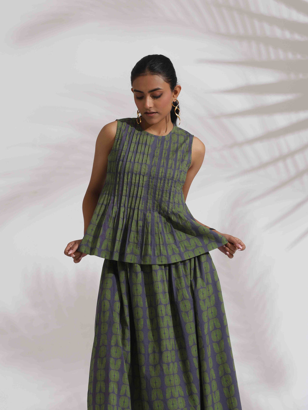 trueBrowns Grey Cotton Skirt Co-ord Set | Grocsy