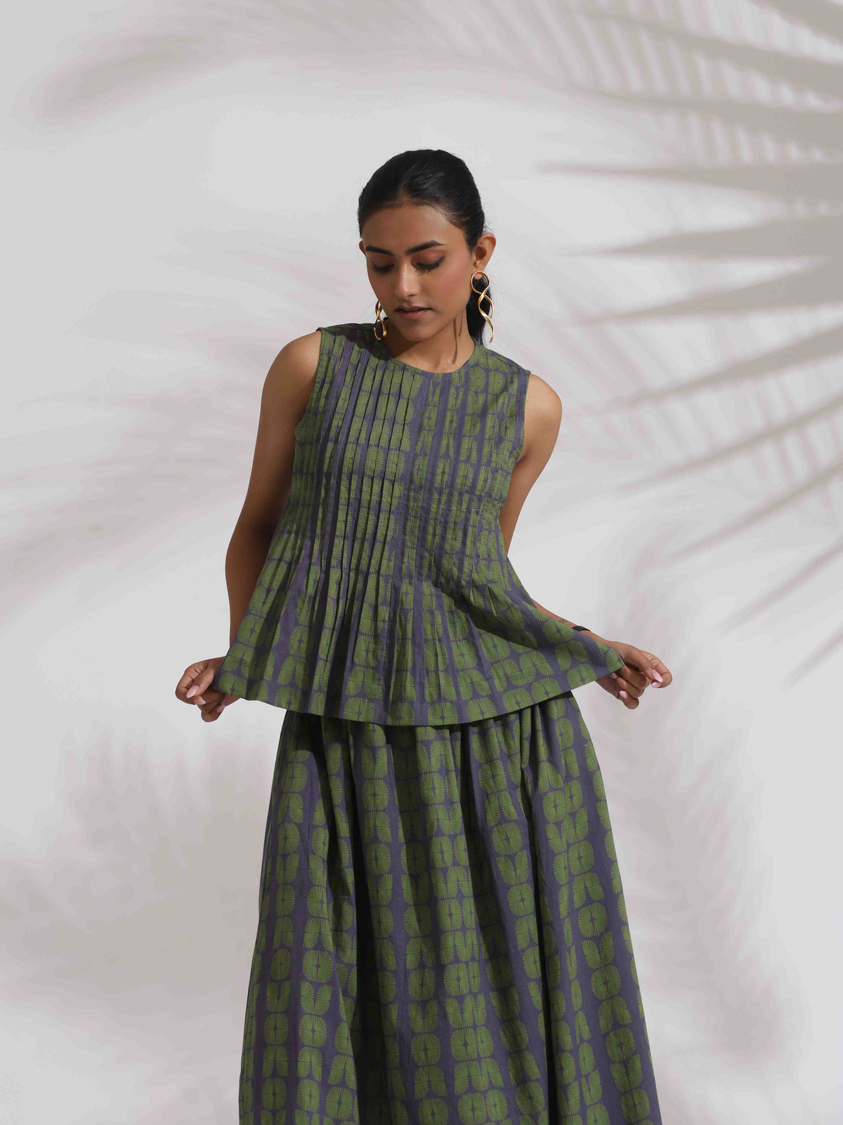 trueBrowns Grey Cotton Skirt Co-ord Set | Grocsy