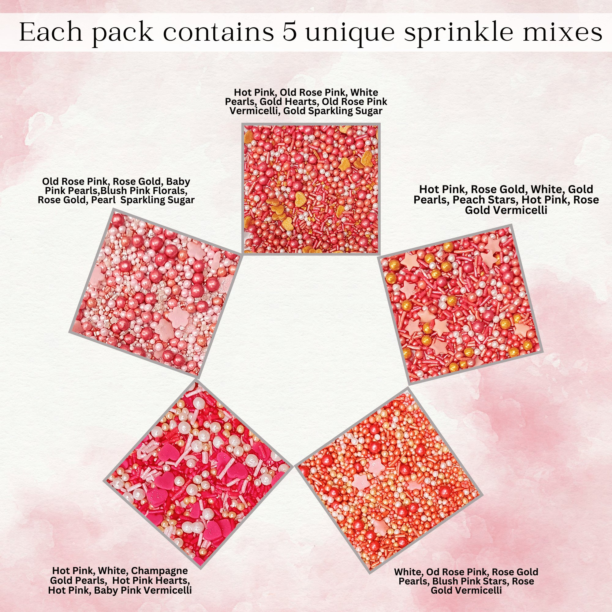 Confect Valentine Sprinkles | 13 Edible Decoration for Baking & Dessert | Grocsy