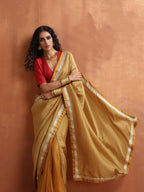 trueBrowns Gold Tissue Ready To Wear Saree | Grocsy