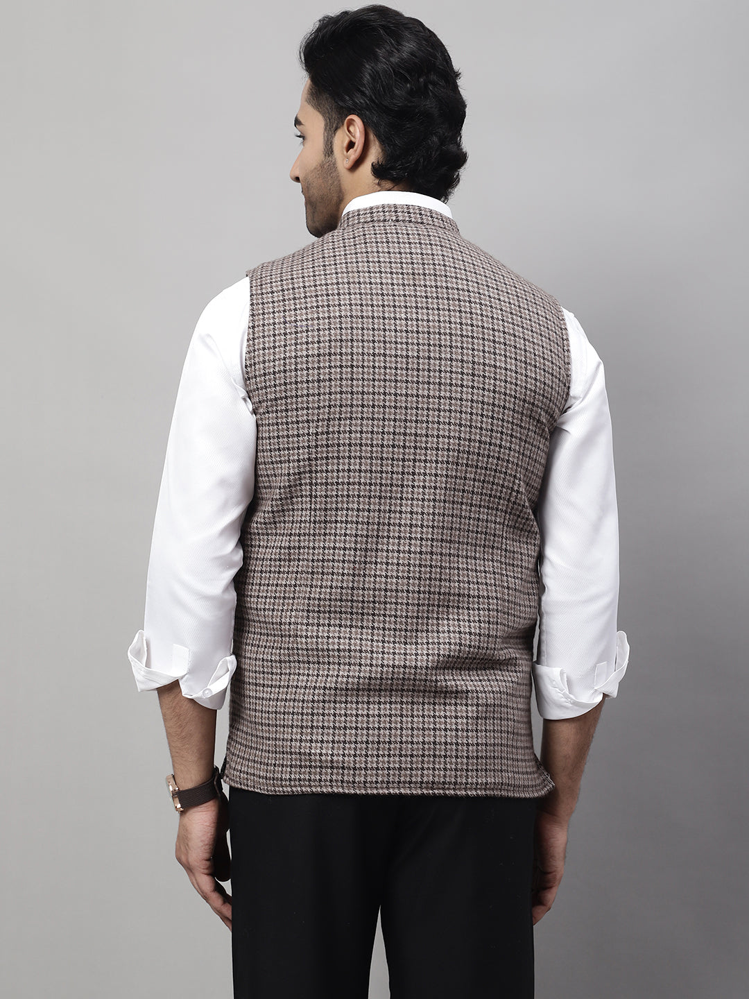 Even Apparels Men's Beige Pure Wool Nehru Jacket | Grocsy