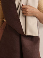 trueBrowns Dark Brown Reversible Woollen Stole | Grocsy