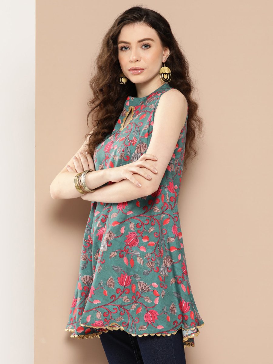 Ahalyaa Floral Printed Tunic | Grocsy