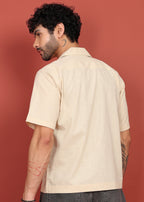 Fabmade Regular Fit Plain Shirt Otago - Beige | Grocsy