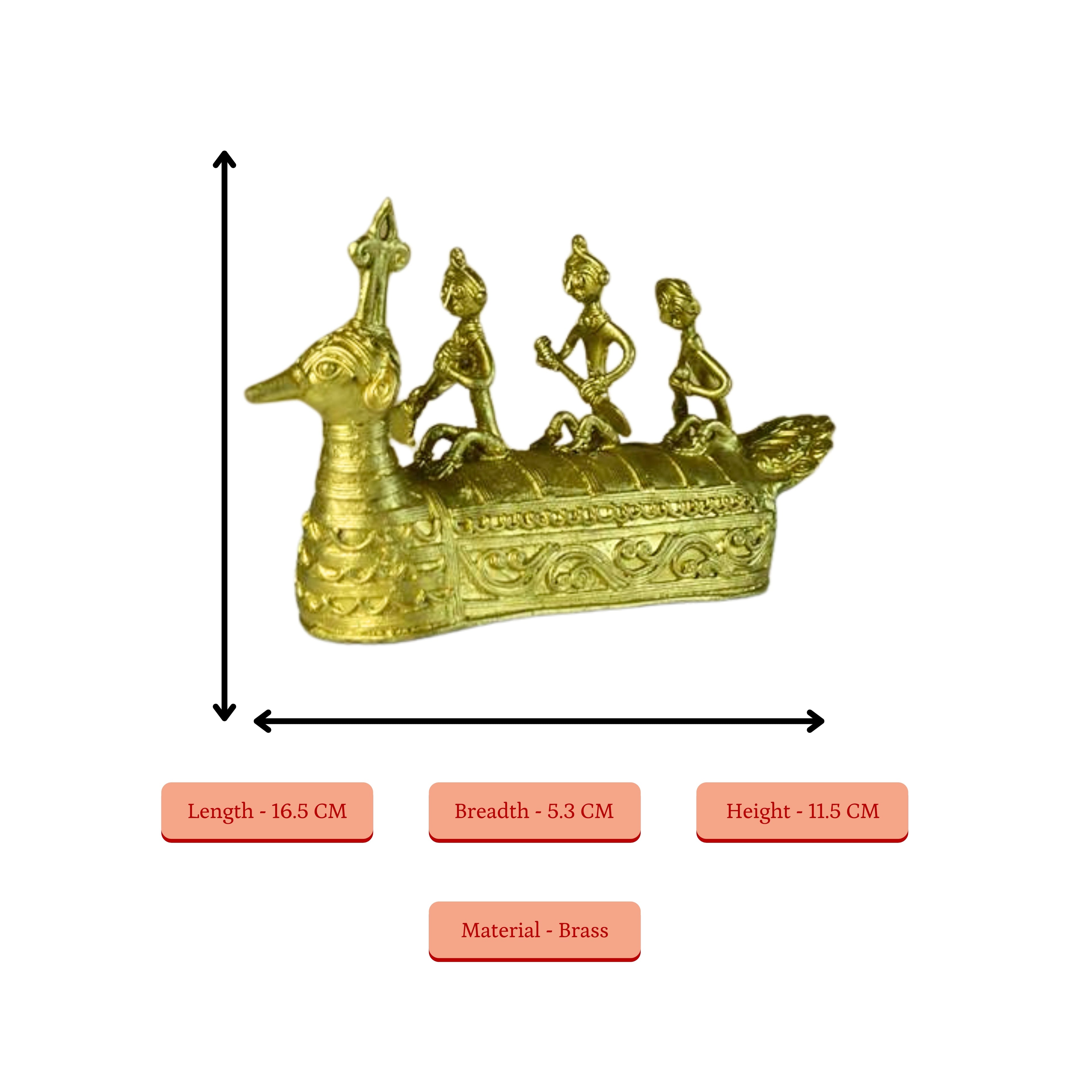 Sowpeace Premium Brass Dhokra Art Ancient Boat | Grocsy