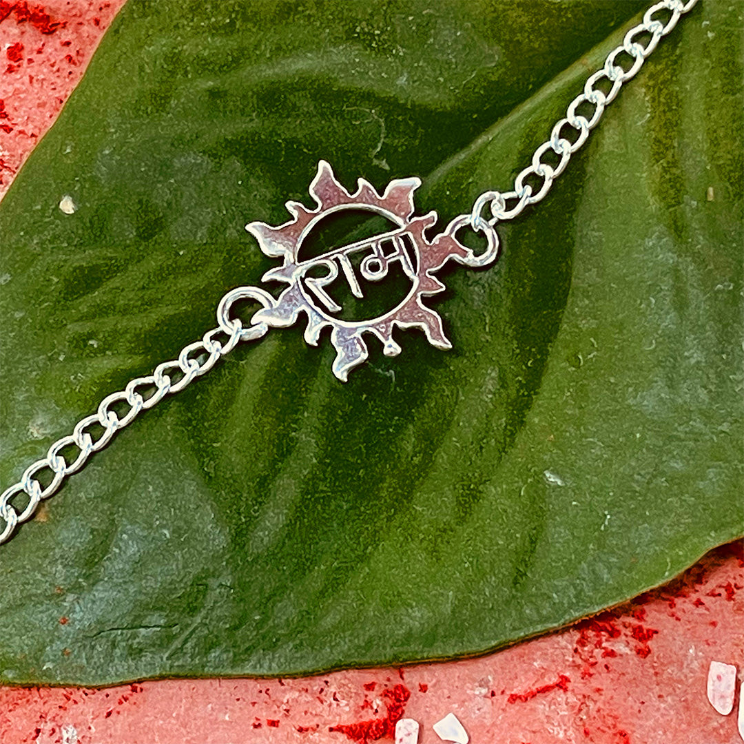 trueBrowns 925 Sterling Silver Ram Silver Chain Rakhi | Grocsy
