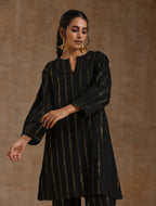 trueBrowns Black Gold Cotton Relaxed Co-Ord Set | Grocsy