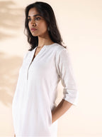 trueBrowns White Cotton Relaxed Co-ord Set | Grocsy