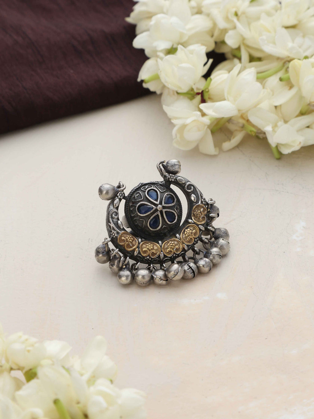 trueBrowns Silver Gold Tone Stone Ring | Grocsy
