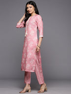 KSUT (House of Varanga) Pink Digital Printed Kurta Paired With Printed Straight Trouser | Grocsy