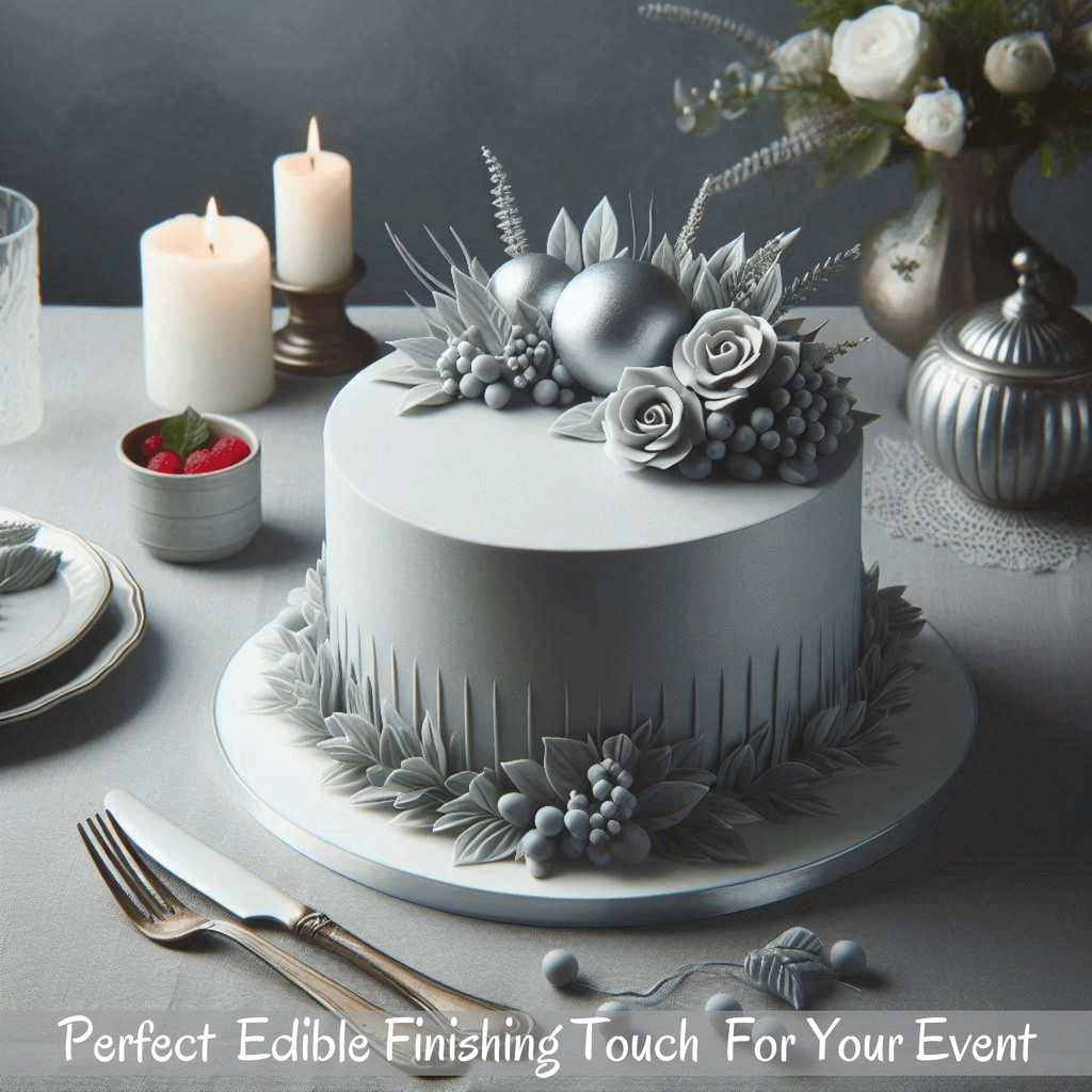 Confect Shimmering Silver | Edible Sugar Paste | Grocsy