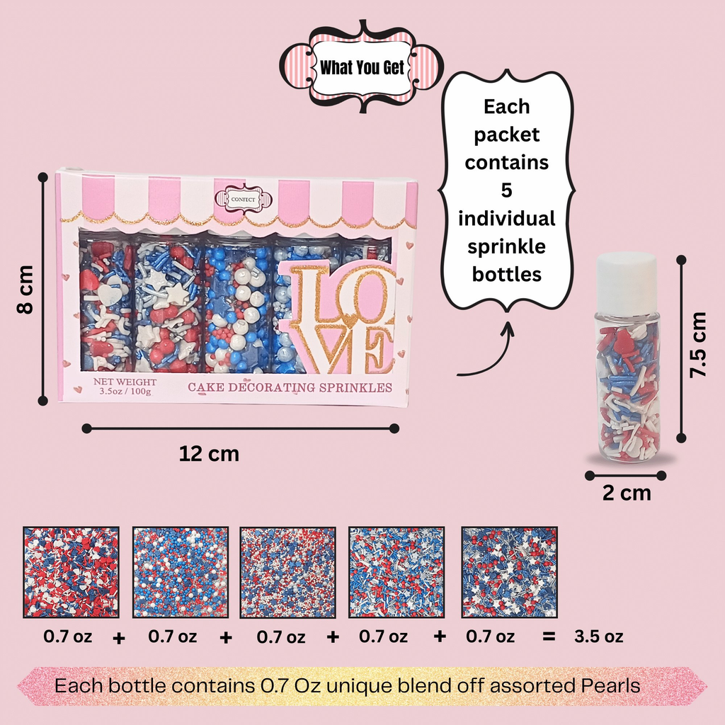 Confect Mix Heart & Star Patriotic Sprinkles | Grocsy