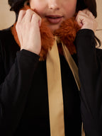 InWeave Women's Carrot Orange Fur Neckpiece | Grocsy