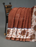 Brown With Off White Colour Leheriya Georgette Saree By Gayathri Reddy Designer Studio | Grocsy