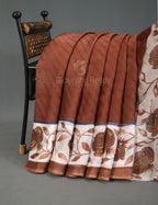 Brown With Off White Colour Leheriya Georgette Saree By Gayathri Reddy Designer Studio | Grocsy