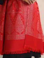 trueBrowns Red Woollen Stole | Grocsy