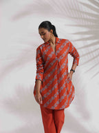 trueBrowns Orange Cotton Print Co-ord Set | Grocsy