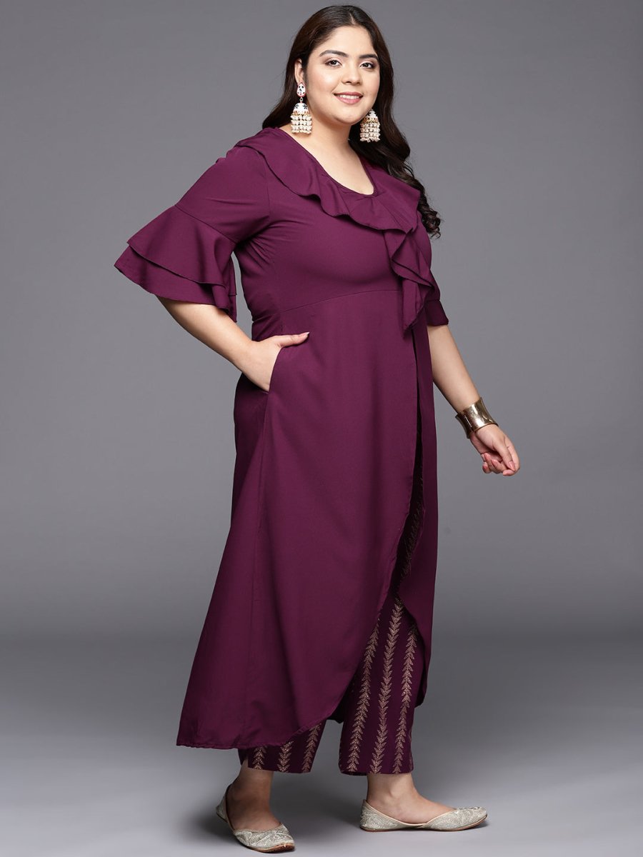 Ahalyaa Women Plus Size Tunic with Trousers | Grocsy