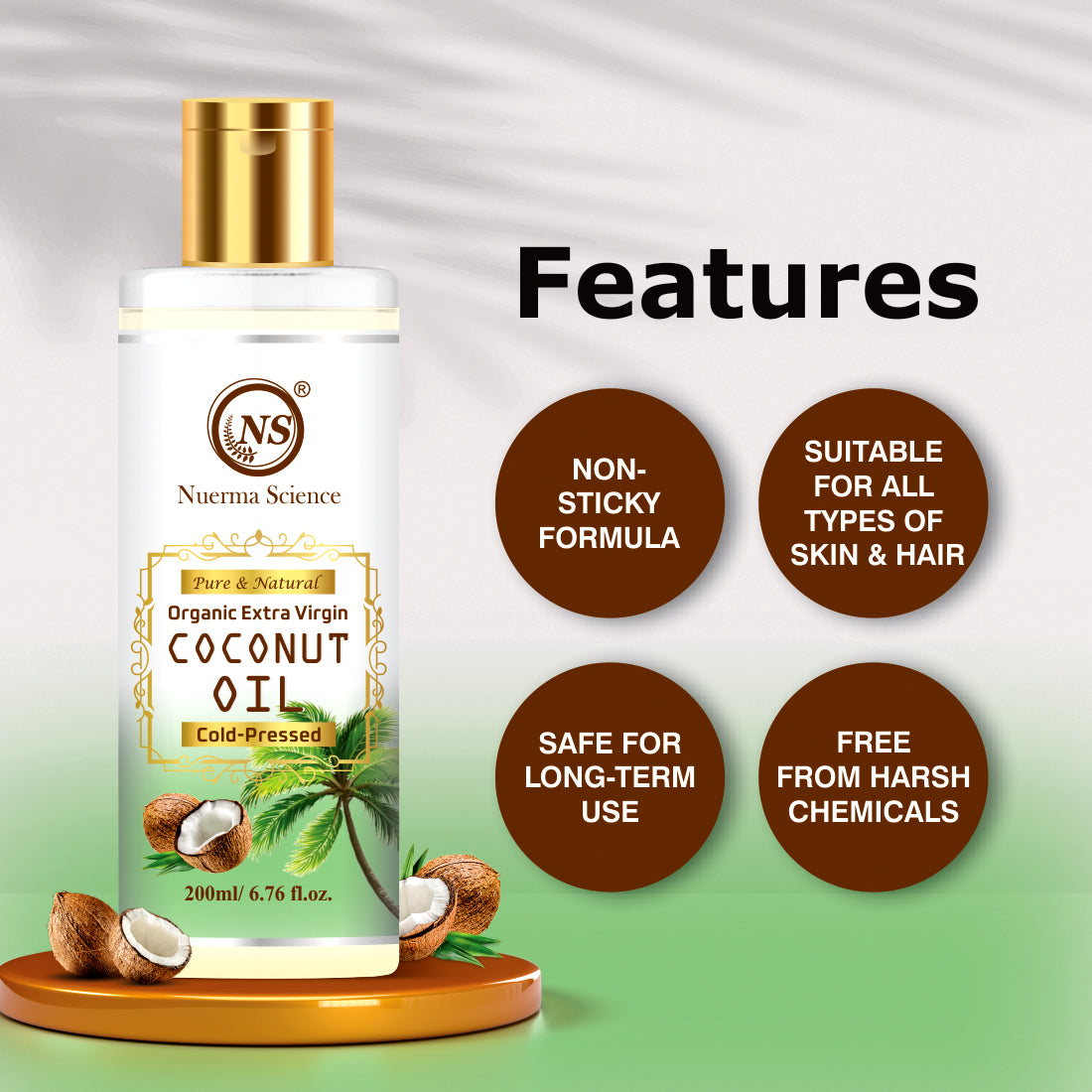 Nuerma Science Coconut Pure Oil: Your Holistic Elixir for Body and Hair | Grocsy